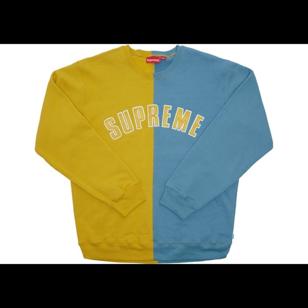 SUPREME SPLIT CREWNECK - Mustard